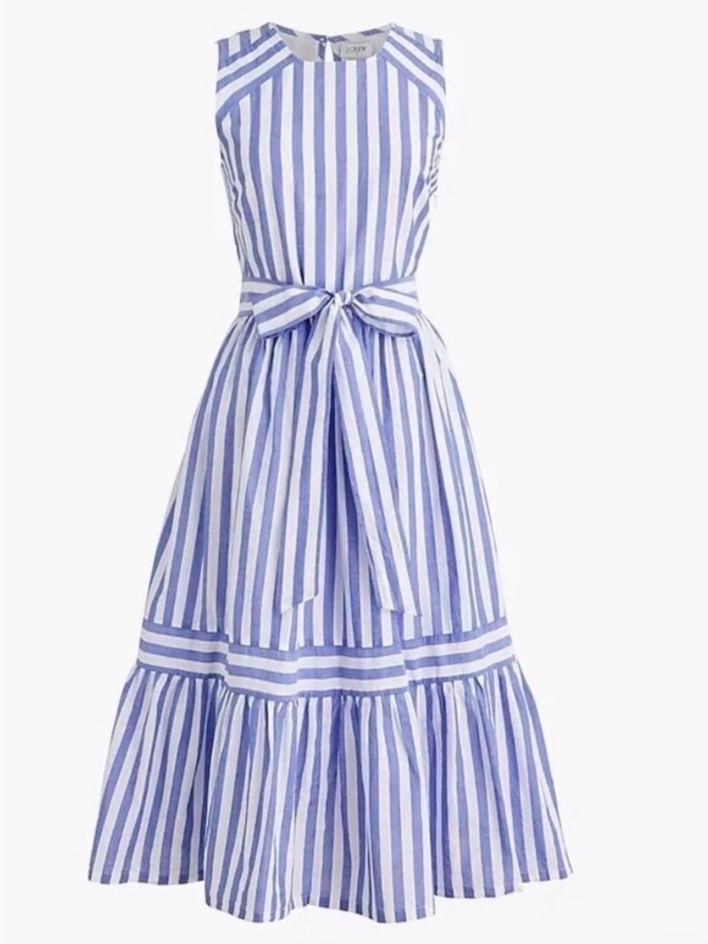 J CREW Striped Cotton Midi Dress 6